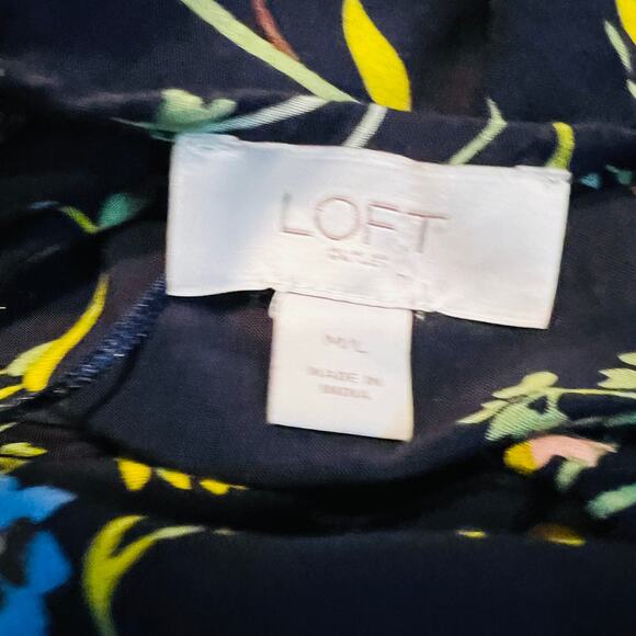 LOFT Ann Taylor Floral Shacket Top Light Jacket Blue - M/L - Picture 4 of 4